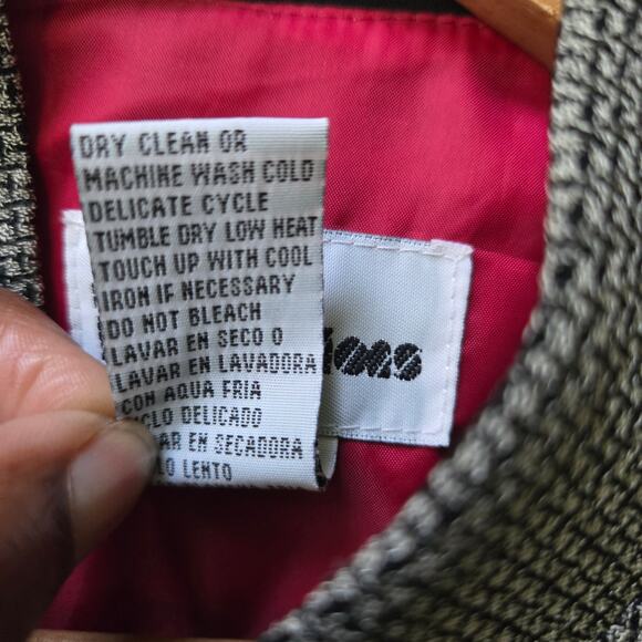 Petite Perceptions Womens Vtg 90s Old Money Houndstooth Toggle Button Jacket 8P - Picture 8 of 10